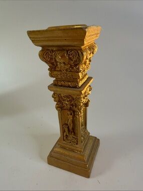 Gold painted 5” baroque looking candle holder
